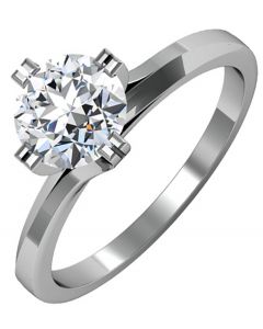 14K White 5.2mm Engagement Ring