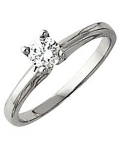 14K White Gold Solitaire Engagement Ring