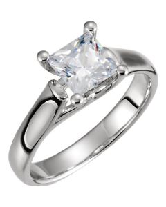 14K White Princess Woven Engagement Solitaire