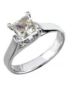 14K White Gold Solitaire Engagement Ring