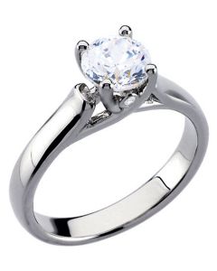 Platinum Woven Solitaire Engagement Ring 