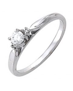 14K White Gold Solitaire Engagement Ring