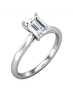 Platinum 7x5mm Emerald-Cut Solitaire Engagement Ring