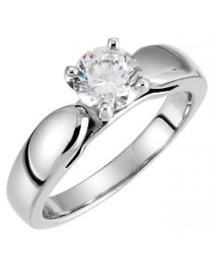 14K White 6mm Engagement Ring