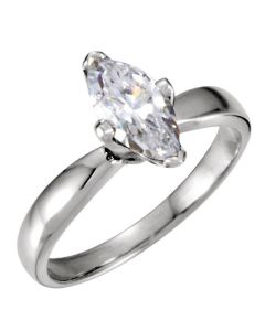 14K Marquise Tulipset Solitaire Ring 