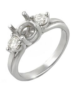 14K White Gold Engagement Ring 