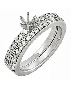 14K White Gold Wedding Set