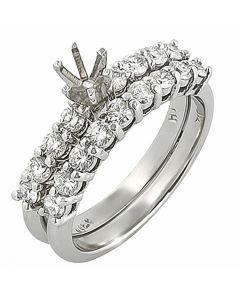 14K White Gold Wedding Set
