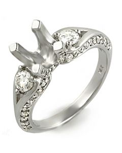 14K White Gold Engagement Ring 