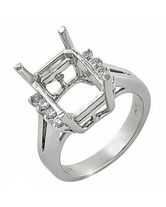 14K White Gold Engagement Ring 