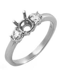 14K White Gold Engagement Ring 