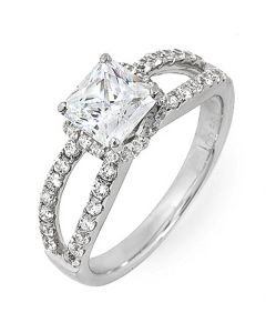 14K White Gold Engagement Ring 