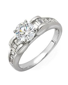 14K White Gold Engagement Ring