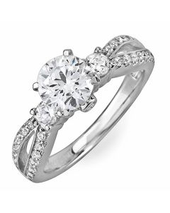 14K White Gold Engagement Ring