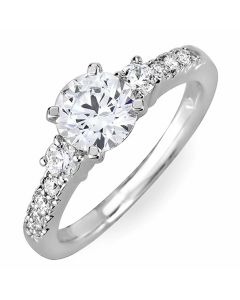 14K White Gold Engagement Ring 