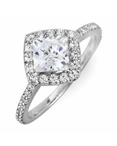 14K White Gold Engagement Ring 