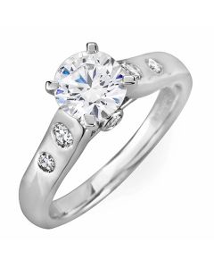 14K White Gold Engagement Ring 