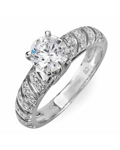 14K White Gold Engagement Ring 