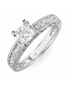 14K White Gold Engagement Ring