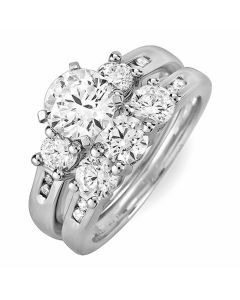 14K White Gold Engagement Ring 