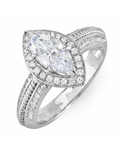14K White Gold Engagement Ring 