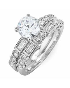 14K White Gold Wedding Set