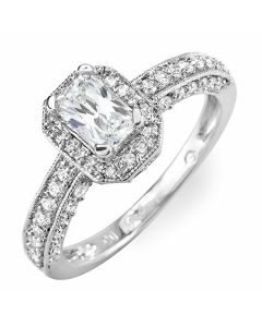 14K White Gold Engagement Ring