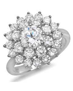14K White Gold Engagement Ring 