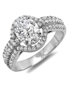 14K White Gold Engagement Ring 