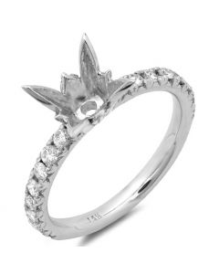 14K White Gold Engagement Ring