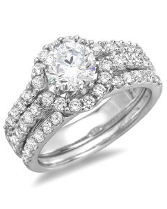 14K White Gold Wedding Set