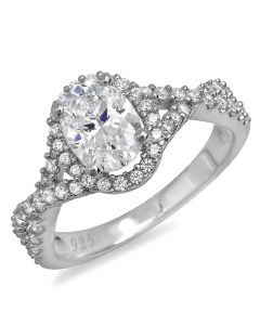 14K White Gold Engagement Ring 