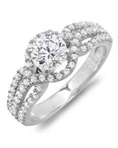 14K White Gold Engagement Ring