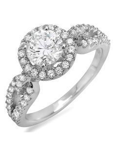 14K White Gold Engagement Ring 