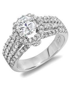 14K White Gold Engagement Ring 