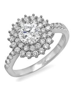 14K White Gold Engagement Ring 