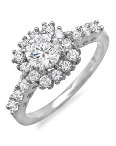 14K White Gold Engagement Ring 
