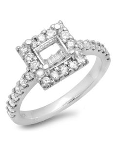 14K White Gold Engagement Ring 