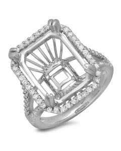 14K White Gold Engagement Ring