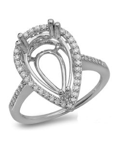14K White Gold Engagement Ring