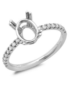 14K White Gold Engagement Ring 