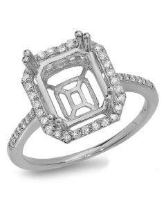 14K White Gold Engagement Ring 