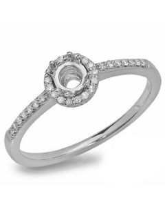 14K White Gold Engagement Ring 