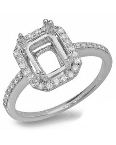 14K White Gold Engagement Ring 