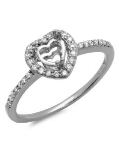 14K White Gold Engagement Ring 