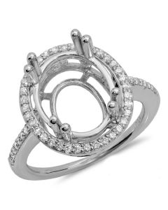 14K White Gold Engagement Ring 