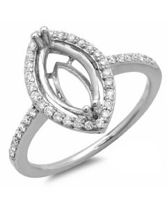 14K White Gold Engagement Ring 