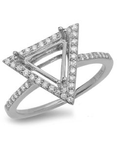 14K White Gold Engagement Ring 
