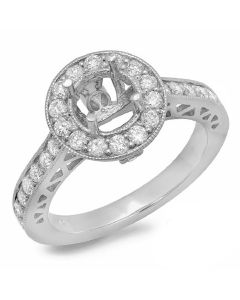 14K White Gold Engagement Ring