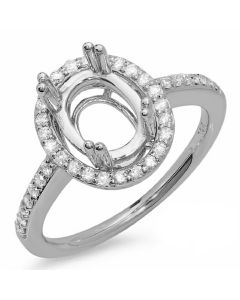 14K White Gold Engagement Ring